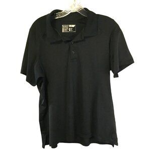5.11 Tactical Men's 3-Button Short Sleeve Performance Polo Sz Large Black Work